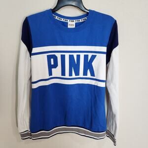 Victoria's Secret PINK - Blue White Colorblock - Crewneck Sweatshirt - Small